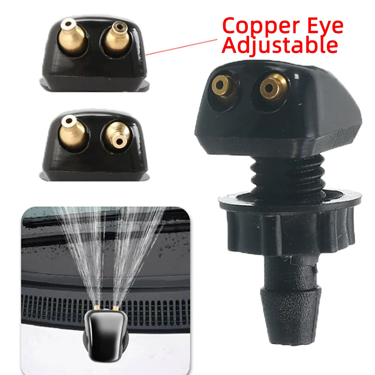 The Dual Hole Windshield Washer Nozzle Is Applicable To Most Models With Dual Hole Windshield Washer Nozzle And Wiper Spray - Image 3