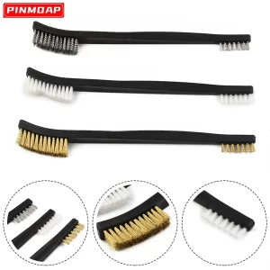Multi Functional Wire Brush Nylon Set With Dual Head Design For Cleaning Brush Metal Rust Removal And Oil Stain Cleaning Tool