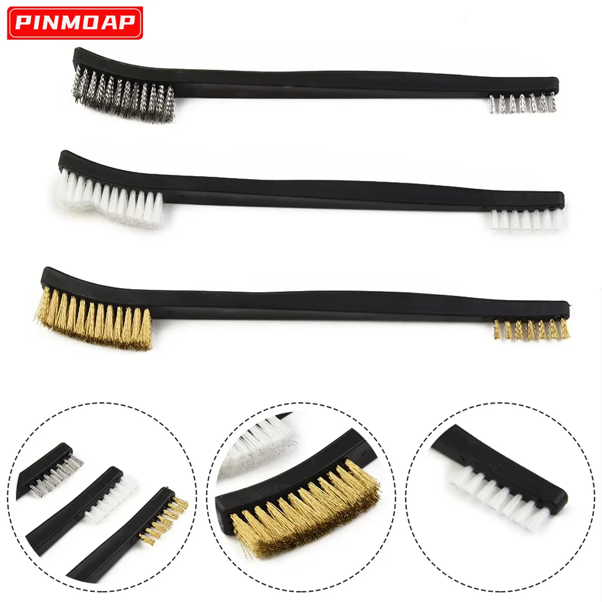 Multi Functional Wire Brush Nylon Set With Dual Head Design For Cleaning Brush Metal Rust Removal And Oil Stain Cleaning Tool