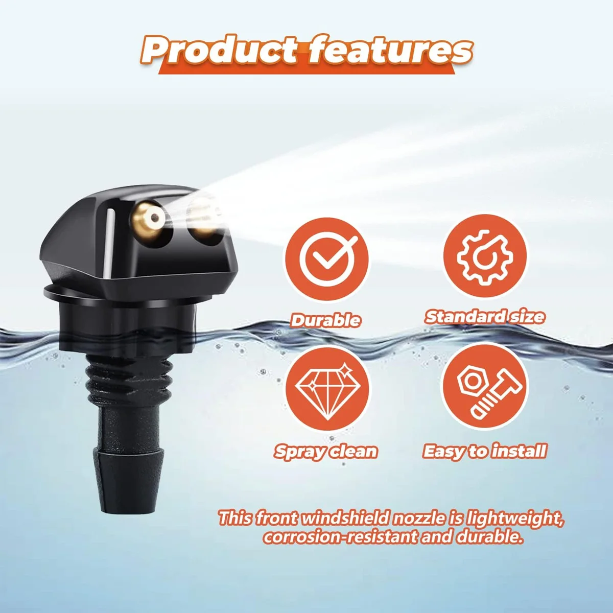 The Dual Hole Windshield Washer Nozzle Is Applicable To Most Models With Dual Hole Windshield Washer Nozzle And Wiper Spray - Image 5