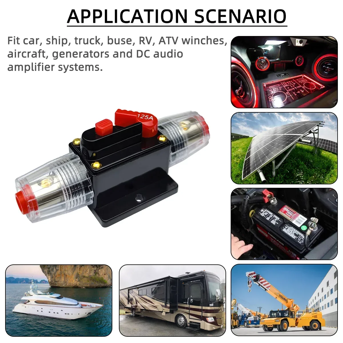 20A to 150A 12V-48V Circuit Breaker Power Protect Fuse Trolling with Manual Reset Waterproof Car Boat Manual 20A 30A 40A 50A 60A - Image 5