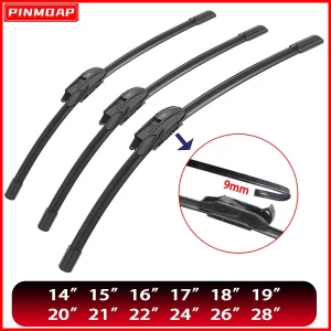 Universal J/U Hook Car Windshield Wiper Blade Natural Rubber Strip Accessory 14"15"16"17"18"19"20"21"22"24"26"28" Wiper Blades