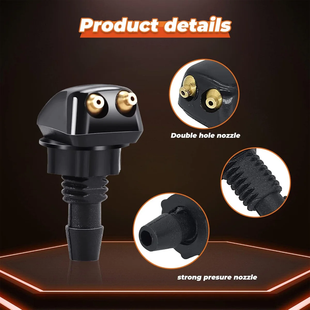 The Dual Hole Windshield Washer Nozzle Is Applicable To Most Models With Dual Hole Windshield Washer Nozzle And Wiper Spray - Image 2