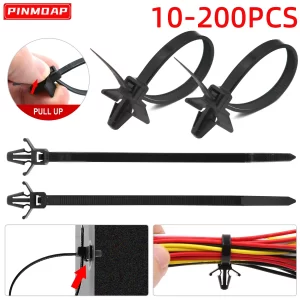 PINMOAP Nylon Push Fit Cable Ties Are Suitable For Automotive Wiring Installation And Automotive Engine Compartment Cable Ties